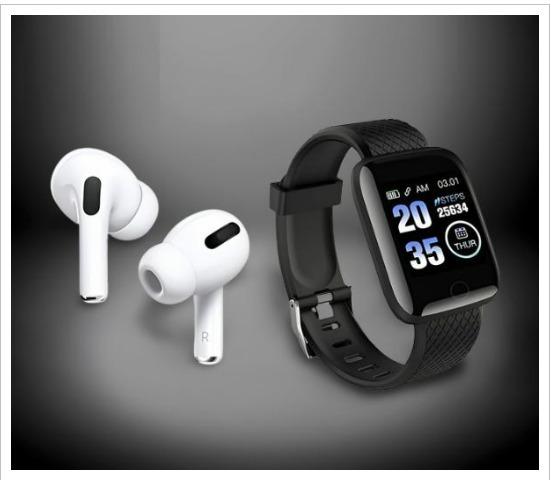 Combo Of Truly Earbuds Headset & D116 Smart Watch