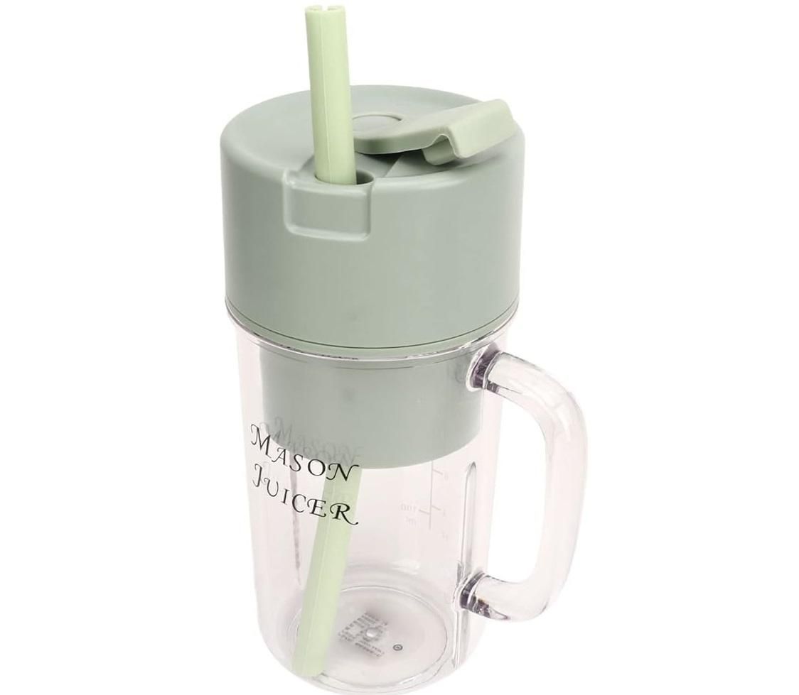 Portable Smoothie Juicer (350ml) USB Rechargeable Electric Juicer Cup with Stra Wireless Travel Blender for Smoothies, Juices, and Outdoor