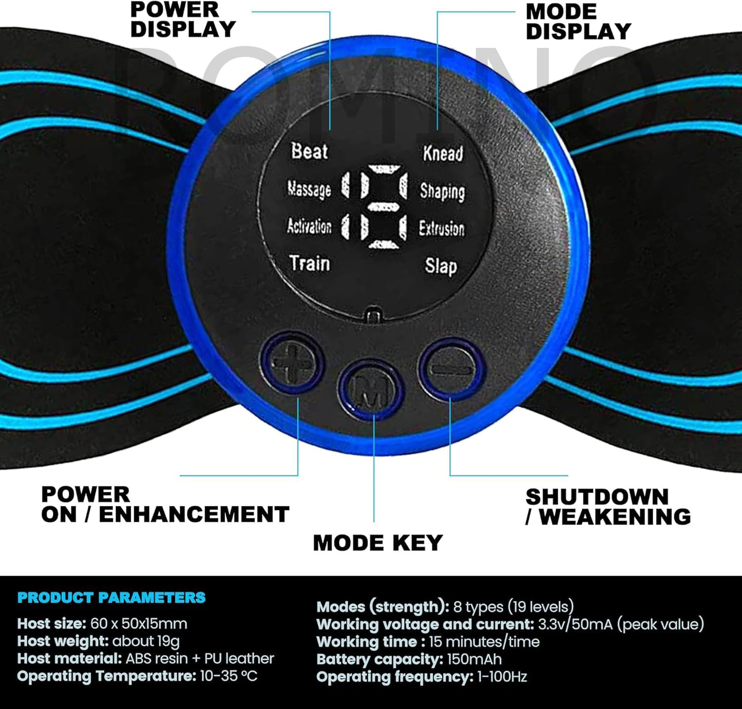 Mini Massager with 8 Modes and 19 Strength Levels,Rechargeable Electric Massager for Shoulder,Arms,Legs,Back Pain for Men and Women