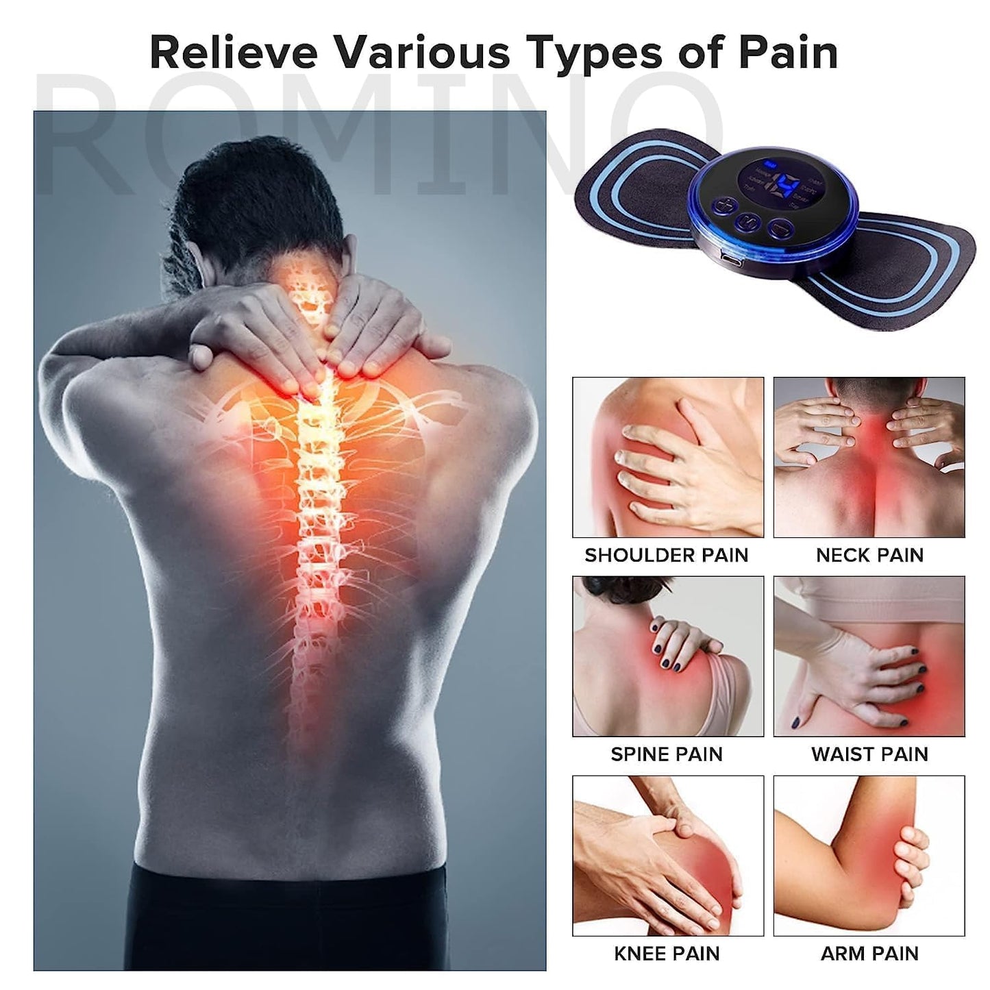 Mini Massager with 8 Modes and 19 Strength Levels,Rechargeable Electric Massager for Shoulder,Arms,Legs,Back Pain for Men and Women