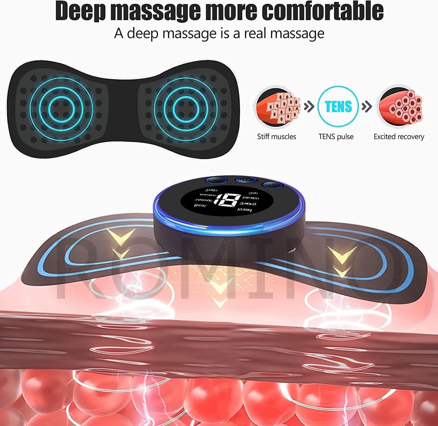 Mini Massager with 8 Modes and 19 Strength Levels,Rechargeable Electric Massager for Shoulder,Arms,Legs,Back Pain for Men and Women